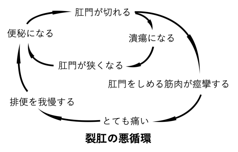 切れ痔の悪循環_イラスト