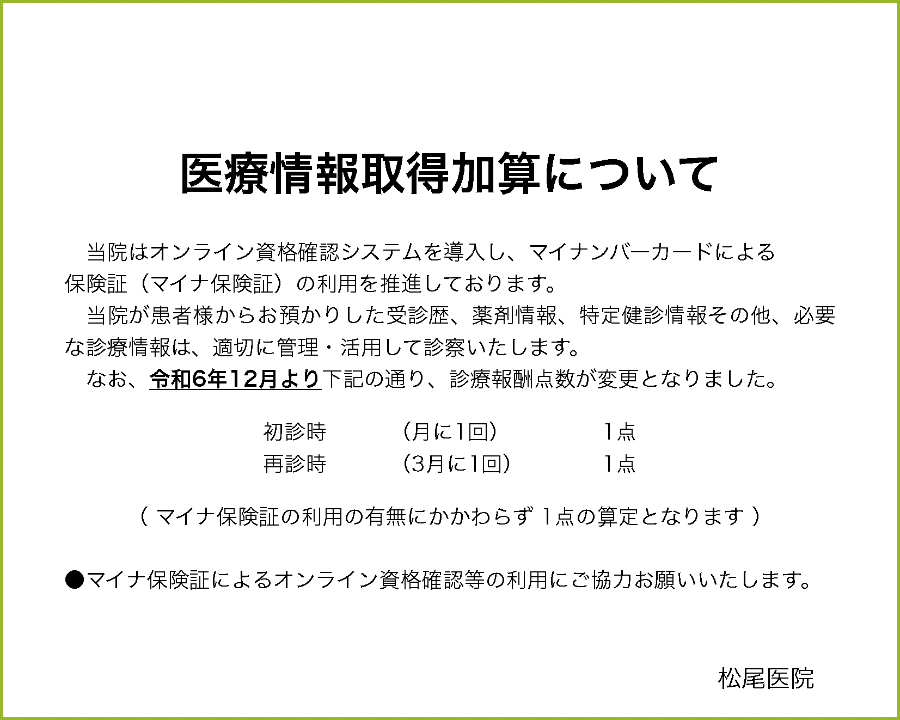 医療情報取得加算の説明